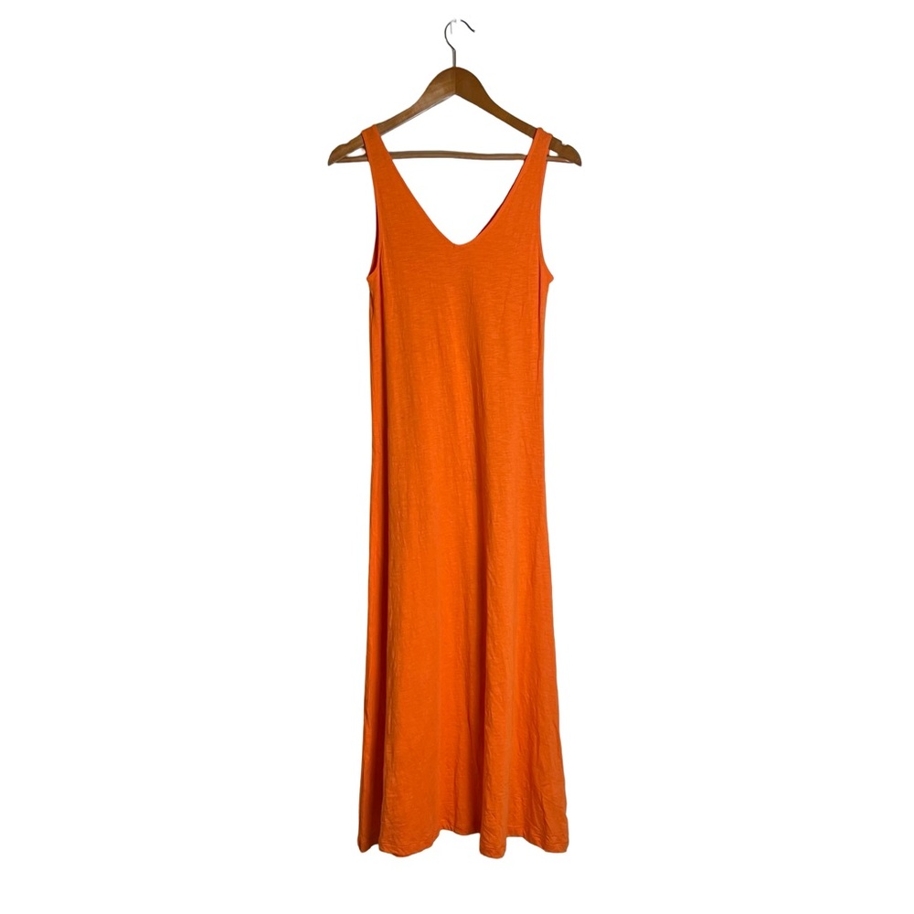 Monoprix orange cotton‎ maxi slip dress. Size small